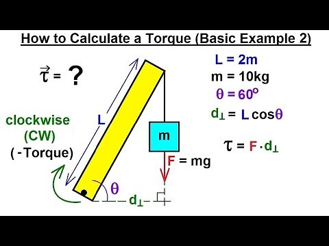 Physics 15 Torque Fundamentals (8 of 13) How to Calculate a Torque (Basic Example 2)