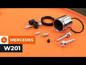 How to change front brake caliper repair kit on MERCEDES W201 [TUTORIAL AUTODOC]