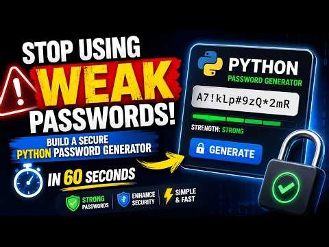 Stop Using Weak Passwords – Build a Secure Python Password Generator in 60 Seconds