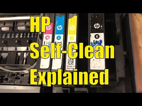 How does an HP Printhead self-clean and what is the waste ink assembly?