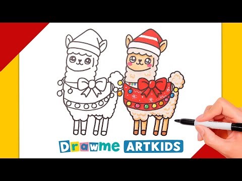 How to Draw a Llama | Simple Christmas
