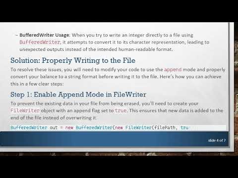 Solving the Java Bank Simulation File Writing Challenge