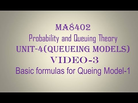 PQT| CSE| UNIT-4| VIDEO-3| queuing theory formulas for Model-1| (M/M/1):(infinity/FIFO)