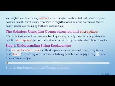 How to Remove Double Quotes from Items in a Python List