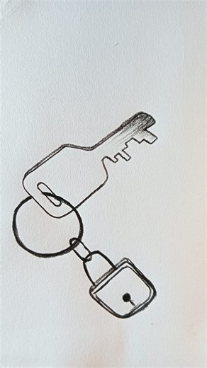 Drawing a Key with a mini Lock #art #drawing #pencilsketch | Tawsif Drawing Gallery
