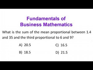 Fundamentals of Business Mathematics