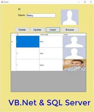How to insert update delete images(NOT Link) into a SQL database using VB.NET #shorts