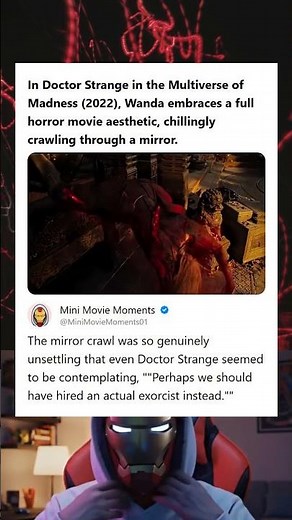 Doctor Strange in the Multiverse of Madness 2022 Wandas Horrifying Mirror Crawl Scene