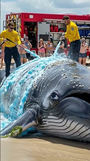 Emotional Rescue of a Giant Humpback Whale on Miami Beach | Barnacle-Covered Whale Freed Back to Sea