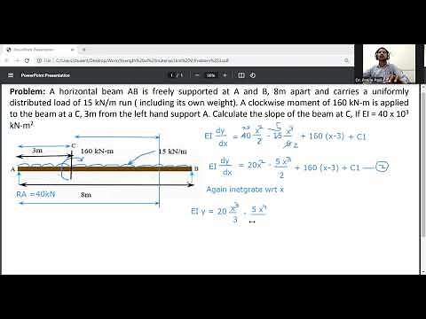Slope and deflection of beam by Macaulay's method for udl and couple load / Strength of Materials