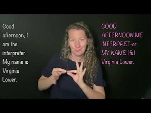 American Sign Language 1B Unit 4 Lab