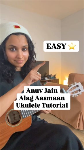 How to play Alag Aasman - Anuv Jain on Ukulele (EASY TUTORIAL) 🎸 #shorts