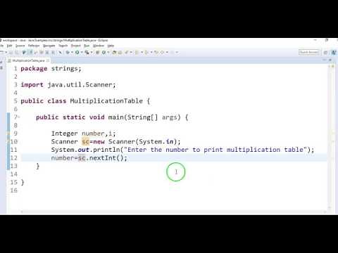 write a java program to print multiplication table in java?