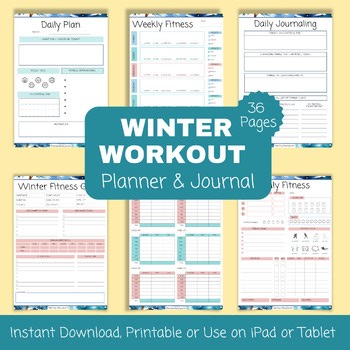 Printable Workout Planner, Winter Workout, Fitness Planner, Health, PhyEd, MS/HS