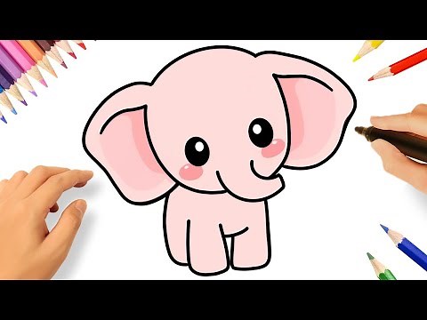 HOW TO DRAW A CUTE KAWAII ELEPHANT EASY 🐘💟