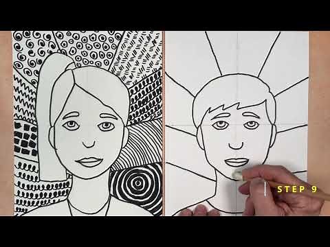 How to draw a Self Portrait with Patterns