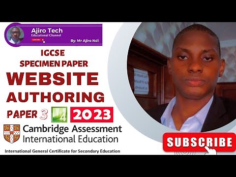 IGCSE ICT (0417/0983) Paper 3 Website Authoring Specimen Paper 2023 | Microsoft Expression Web