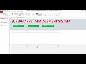 how to create Supermarket management system in access