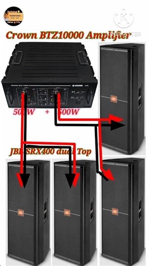 Crown BTZ10000 Amplifier/JBL SRX 400 12inchi top Connection
