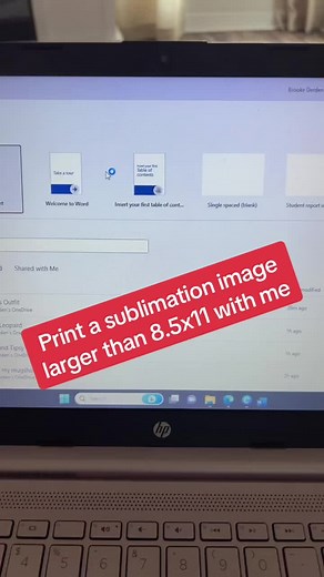 Print sublimation images larger than your 8.5x11” printer paper! Like & follow for more tips & tricks😎 #sublimation #largesublimationdesigns #sublimationhowto #largeprints #bleachedshirts #peroxidetrick