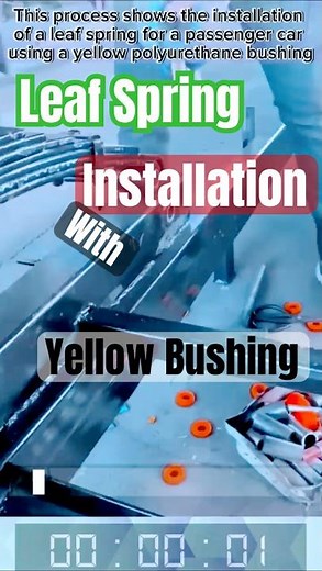 Leaf Spring Installation with Yellow Bushing on Passenger Car Chassis
