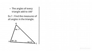 How to Find the Measure of an Angle of a Triangle Given Angles with Variables | Geometry | Study.com