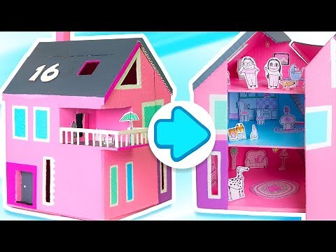 How to Make a Dollhouse that Opens & Closes | DIY Cardboard Houses on Box Yourself