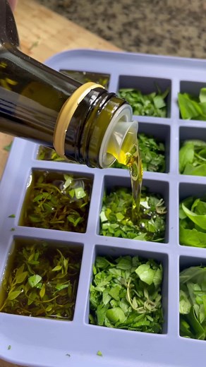 how to freeze fresh herbs for later 🌿 so easy, and it works for any kind of herb! get the full tutorial here: https://www.ambitiouskitchen.com/how-to-freeze-herbs/ | Ambitious Kitchen