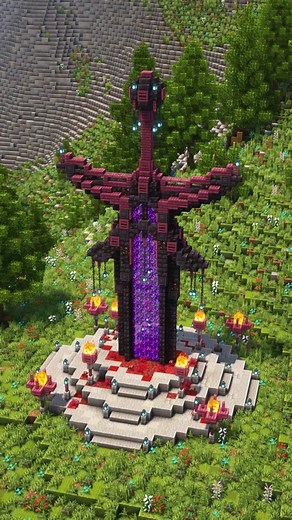 Crimson Sword Portal Build Tutorial 🗡️ Part 1 - Structure #minecraft #minecraftbuilding #minecrafttips #minecraftbuildingideas #minecraftedit #minecrafttiktok #minecrafttimelapse #minecrafttutorial