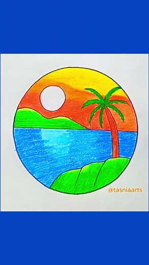 Colorful Scenery Drawing: Easy Step-by-Step Guide