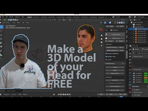 Make a 3D model of your face for FREE in Blender!! -Facebuilder Addon-