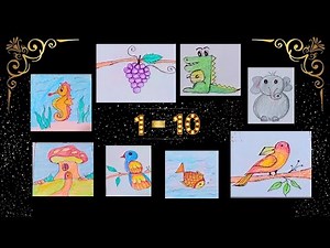 How to draw pictures using numbers 1 to 10 || Number Drawing easy step by step