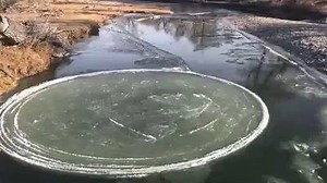 "Ice circles" are going viral! Danika Klock shares this one that she saw on the Musselshell River. Montana FWP says these ice discs "form on the outer bends in a river where the accelerating water creates a force called 'rotational shear', which breaks off a chunk of ice and twists it around. As the disc rotates, it grinds against surrounding ice — smoothing into a circle." | ABC FOX Montana