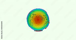 Low poly Earth with geothermal map, multicolor infrared gradient, and polygonal abstract design. 360° 3D render ideal for climate visualization, cartography, and environmental concepts