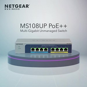 The NETGEAR MS108UP switch is the ideal companion for today’s WiFi needs to achieve higher end-to-end performance and speed. With a 230W PoE budget available across 4 Ultra60 PoE++ ports and 4 PoE+ ports, you can connect multiple Access Points and other devices to your network with a single wire for connectivity AND power. Learn More: https://www.netgear.com/nz/business/wired/switches/unmanaged/ms108up/ | Netgear | Facebook