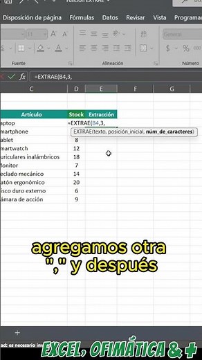 Función EXTRAE | Extraer texto de una celda en Excel | #excelavanzado #excelbasico #excel