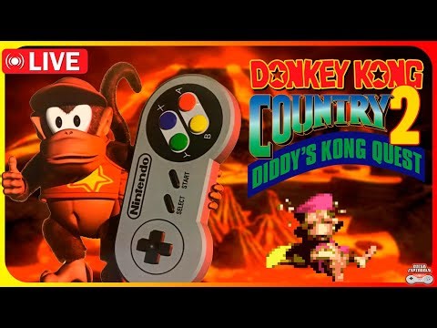 DONKEY KONG COUNTRY 2 [SNES] 102% - Gameplay AO VIVO Até zerar
