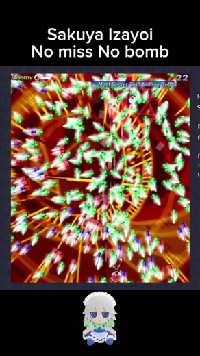 Touhou Project Gameplay: Me vs Sakuya Boss Fight