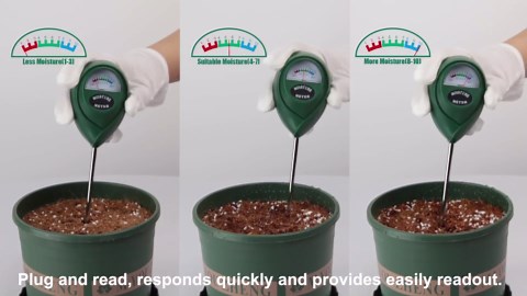 SZHLUX Moisture Meter Water Monitor Soil Hygrometer Sensor Care, Lawn, Farm, Indoor & Outdoor. (Plant Gifts for Gardeners), 10.23inch, Green