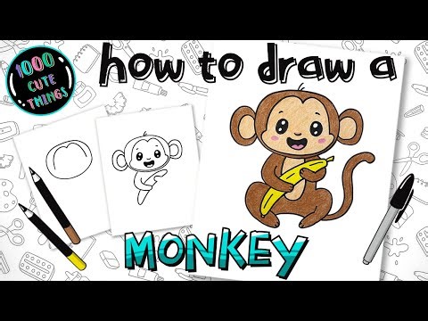 HOW to DRAW a MONKEY (funny and cute). Easy to follow step by step tutorial for beginners.