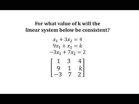 Find the Value of a Constant that Makes a System of Equations Consistent