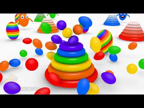 Learn Colors for Toddlers 3D Rainbow Donut Mountain Surprise Eggs Ball Show for Kids DuckDuckKidsTV