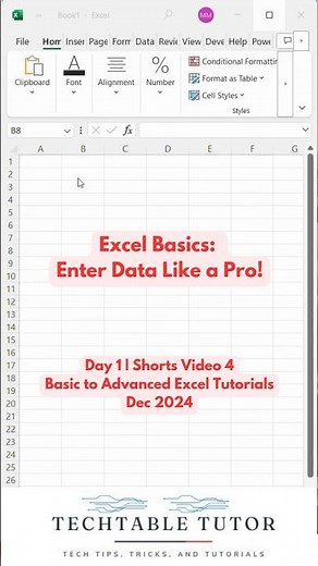 Excel Basics: How to Enter Data into Excel Cells! | Dec 2024 | Day 1, Video 4🔡 #excel #exceltutorial