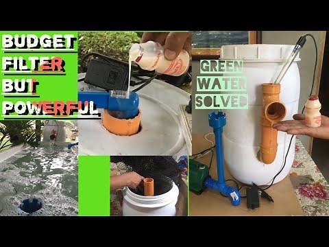 FISH POND FILTER SYSTEM AND PUMP SETUP with ultraviolet light and beneficial bacteria booster