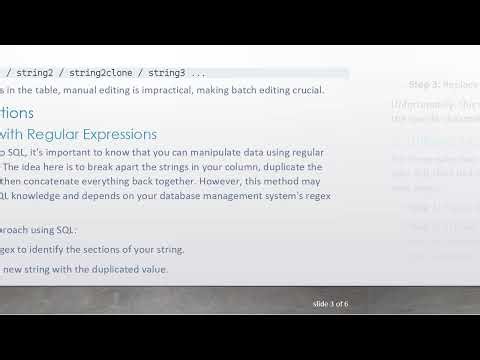 How to Perform Batch Edits in SQL Using Regular Expressions