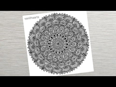 How to draw a Mandala Art for Beginners Step-by-Step Tutorial | Easy Mandala Drawing | #vanithaarts