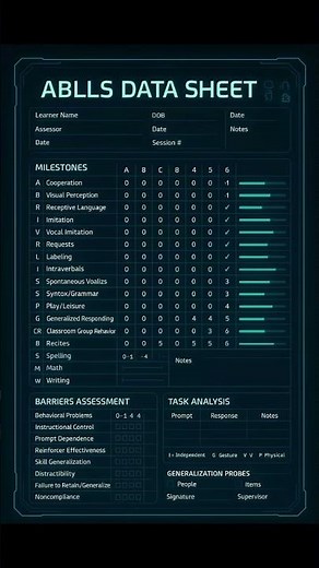 ABLLS(assessment of basic language and learning skills)#aba#autism#world#reinforcement#usa#asia