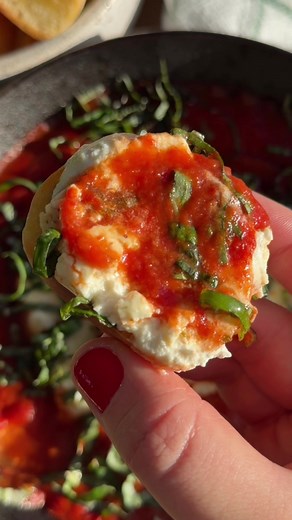 Delicious Hot Honey Goat Cheese Marinara Dip