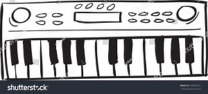 Vector Illustration Musical Keyboard Black White Stock Vector (Royalty Free) 208394551 | Shutterstock