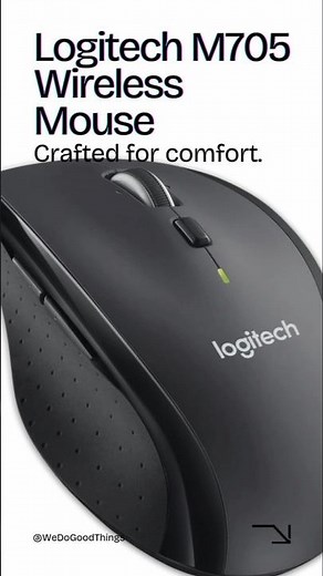 Logitech M705 Marathon Wireless Mouse – 1000 DPI, 5 Programmable Buttons, 3-Year Battery Life